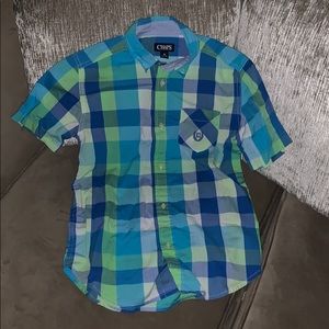 Chaps button down short sleeve shirt Medium 10/12